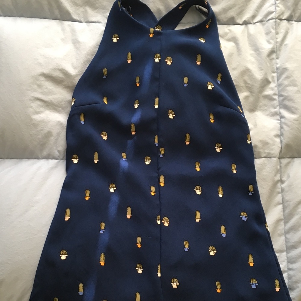 Zara Navy romper with cactuses